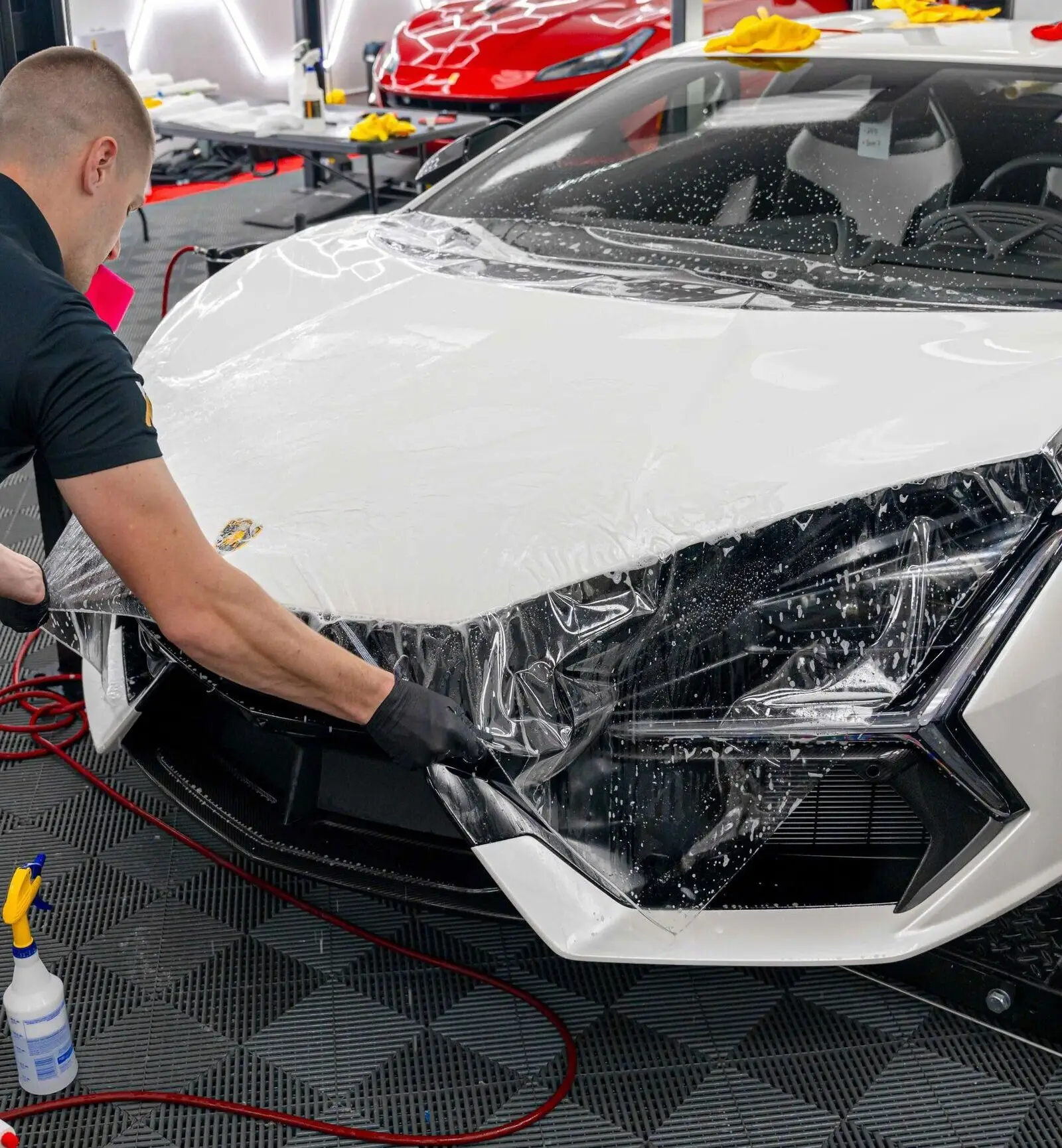 Paint protection film on vehicle