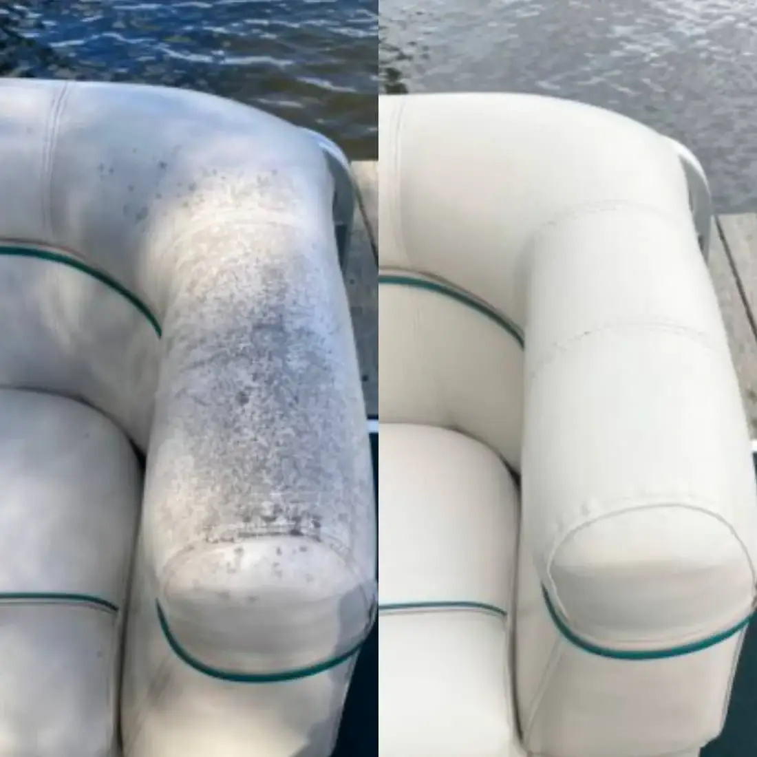 moldy boat interior before after steam cleaning Colorado Springs ST6 Detailers