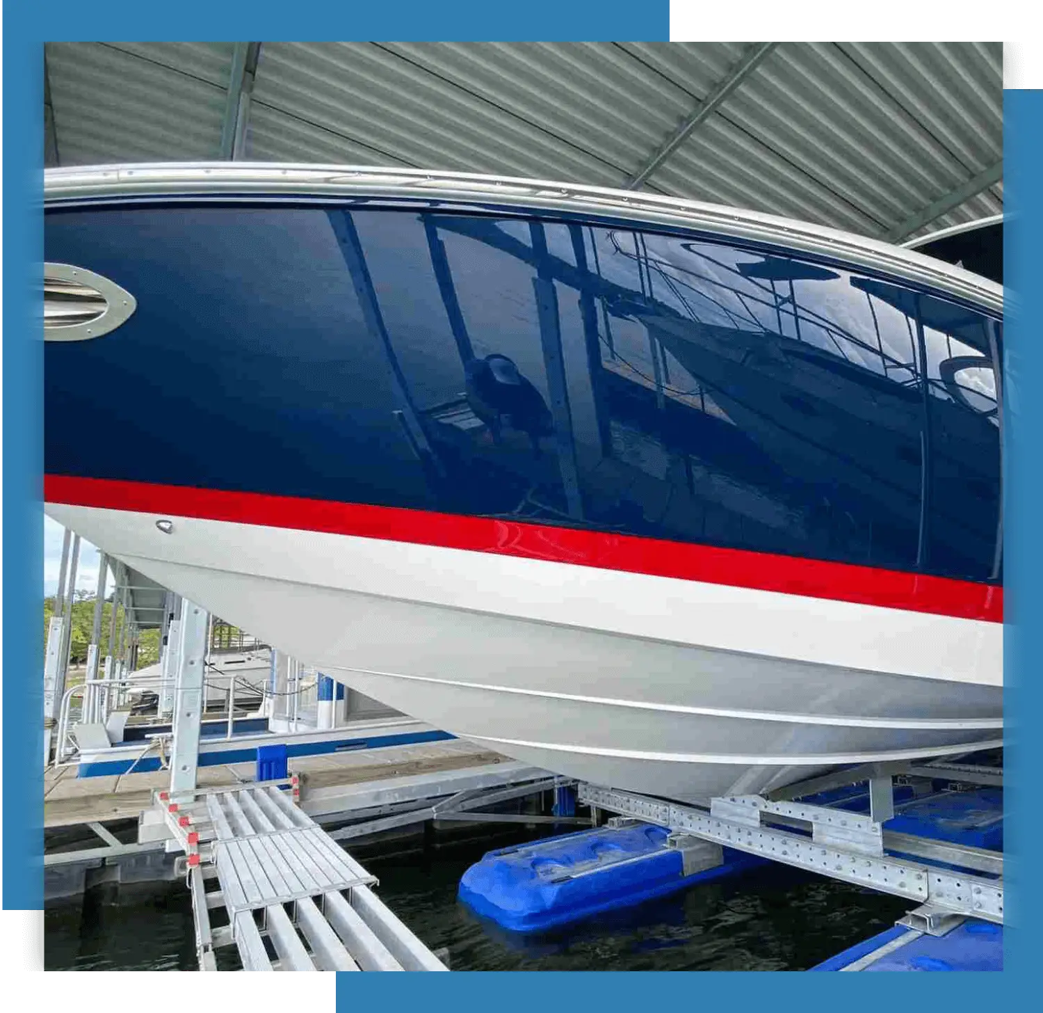 Boat hull cleaning after gel coat correction