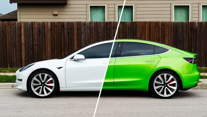 Vinyl wrap installation, glossy finish before and after, ST6 Detailers Colorado Springs