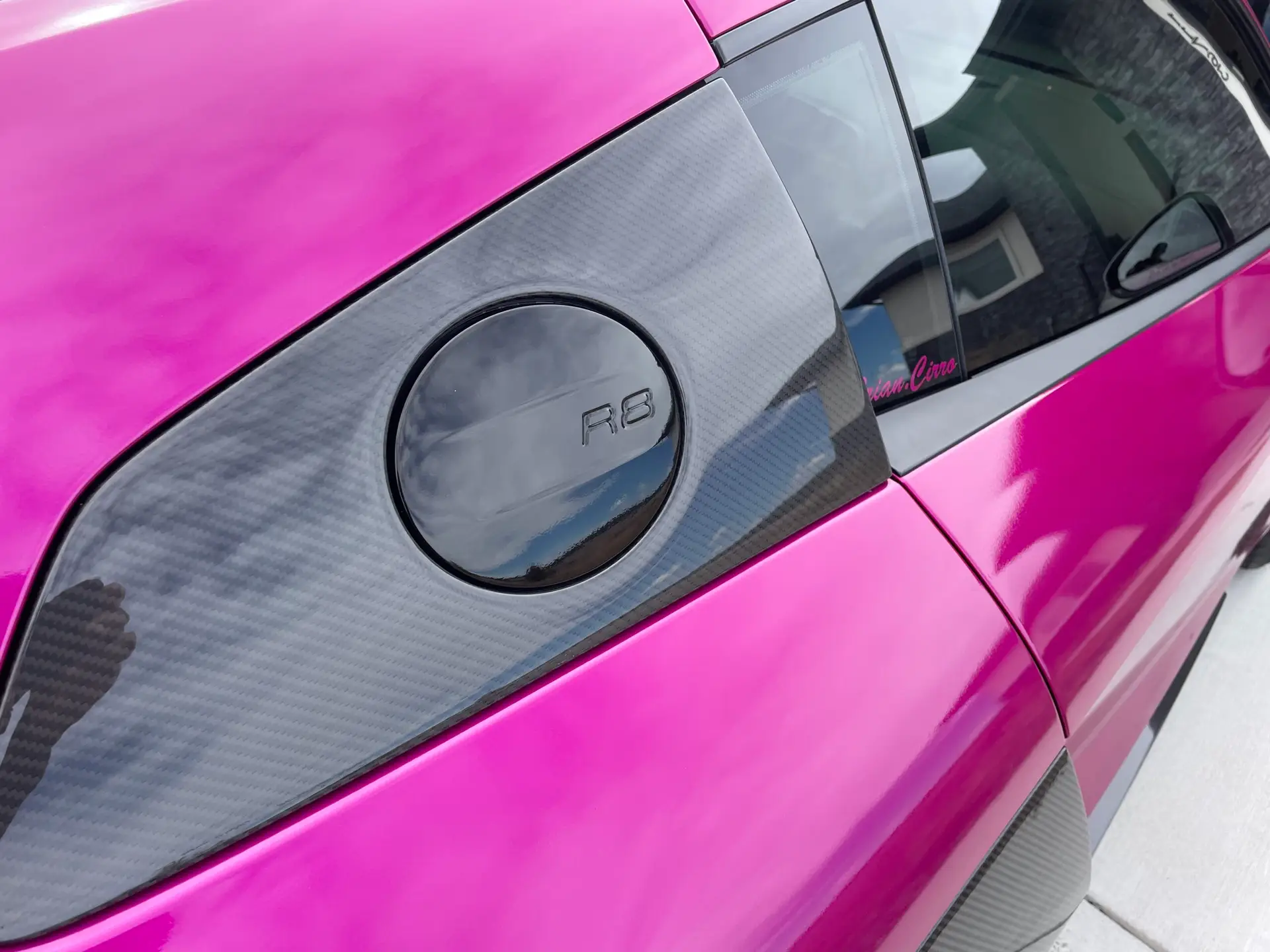 Close-up panel inspection on an exotic vehicle before correction, Colorado Springs