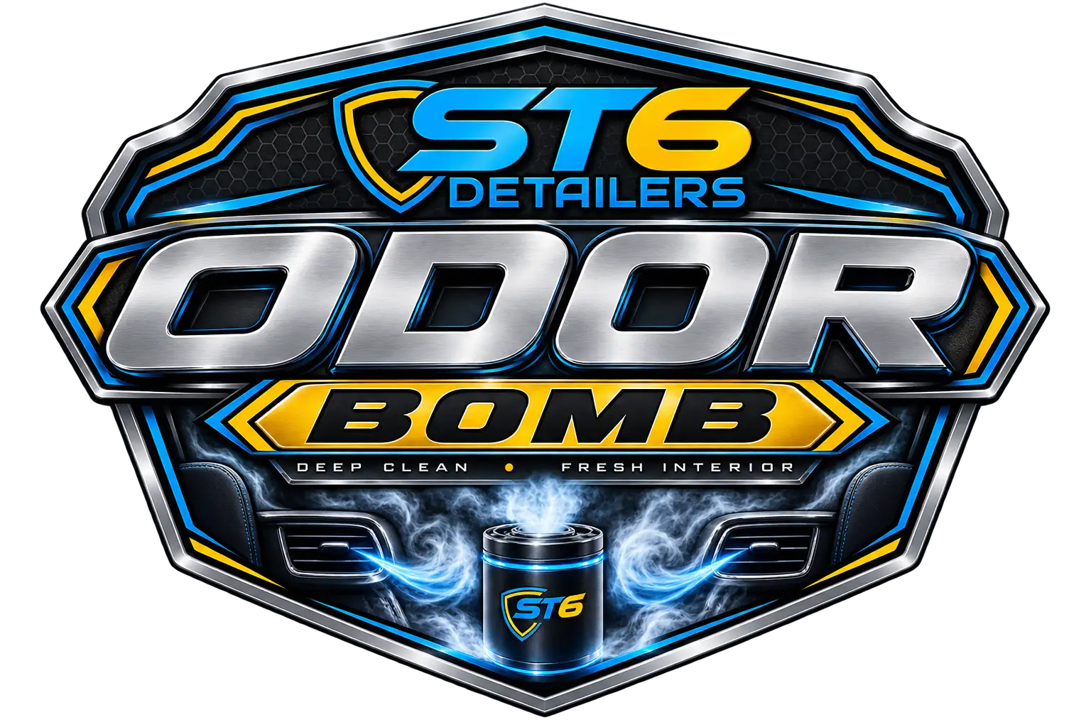 Odor Bomb Enzyme Treatment badge, ST6 Detailers